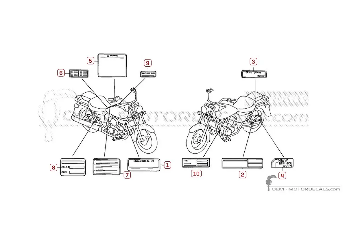 Naklejki do Naklejki ostrzegawcze • Honda Naklejki OEM