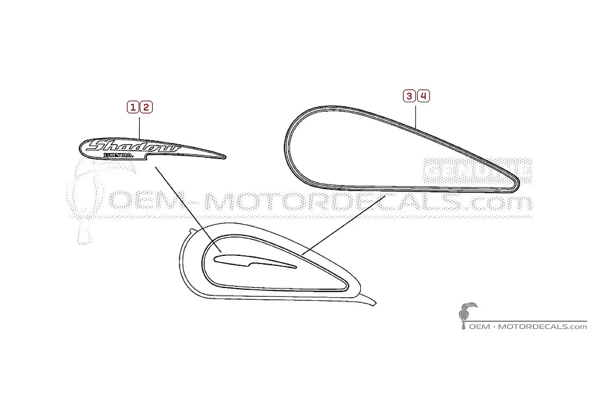 Pegatinas para Honda VT125C SHADOW 2000 • Honda Pegatinas OEM