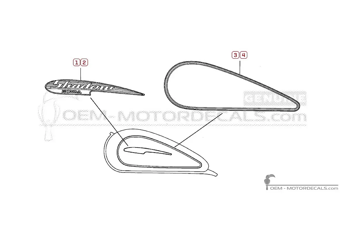 Aufkleber für Honda VT125C SHADOW 2001 • Honda OEM-Aufkleber