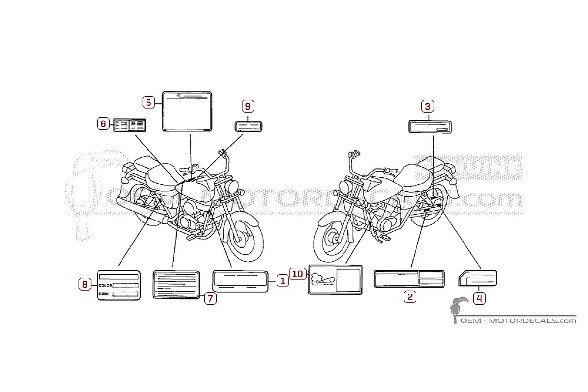 Stickers voor Waarschuwingslabels • Honda OEM Stickers
