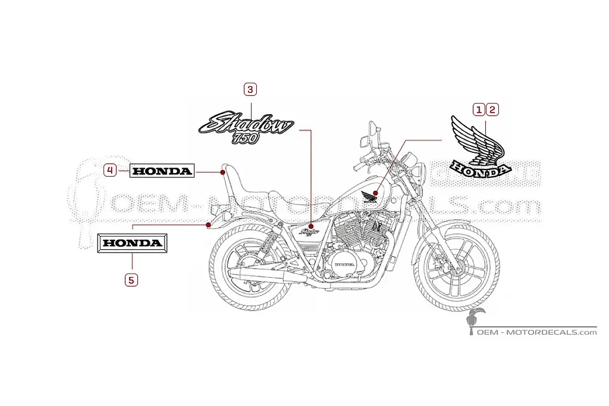 Aufkleber für Honda VT750C SHADOW 1984 • Honda OEM-Aufkleber