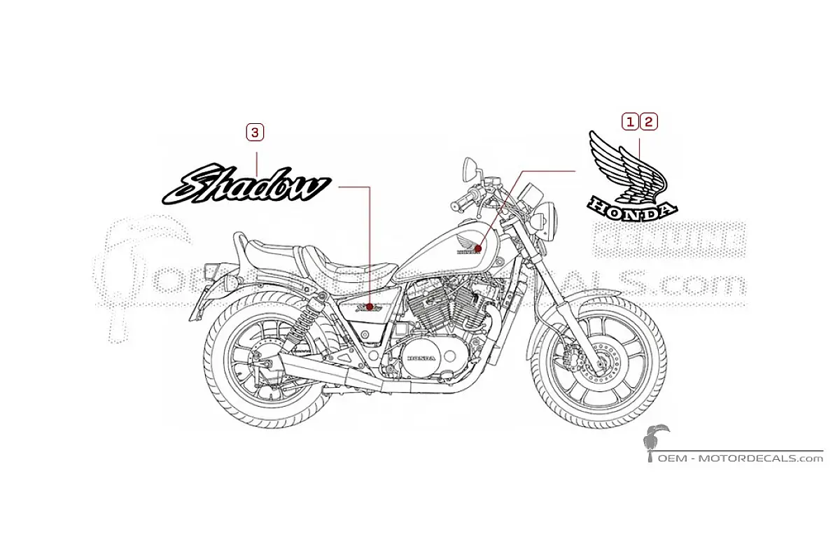 Adesivi per Honda VT750C SHADOW 1986 • Honda Adesivi OEM