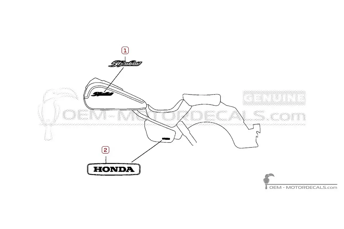 Aufkleber für Honda VT750C SHADOW Aero 2005 • Honda OEM-Aufkleber