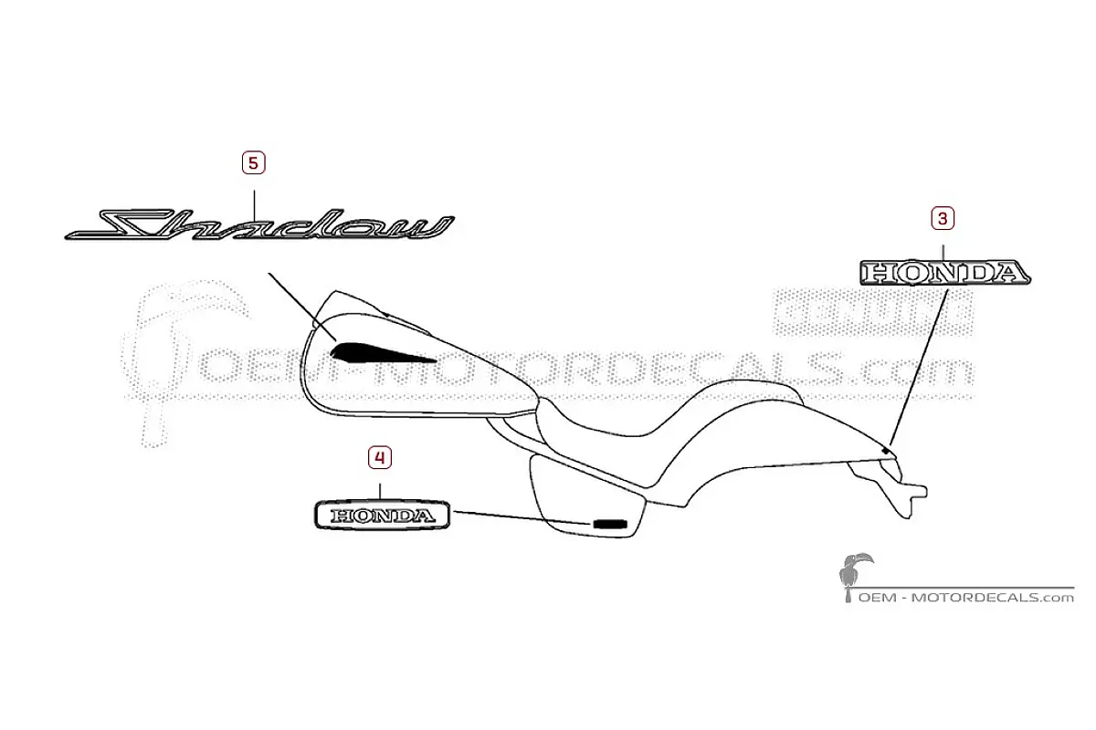 Adesivi per Honda VT750C SHADOW Aero 2008 • Honda Adesivi OEM
