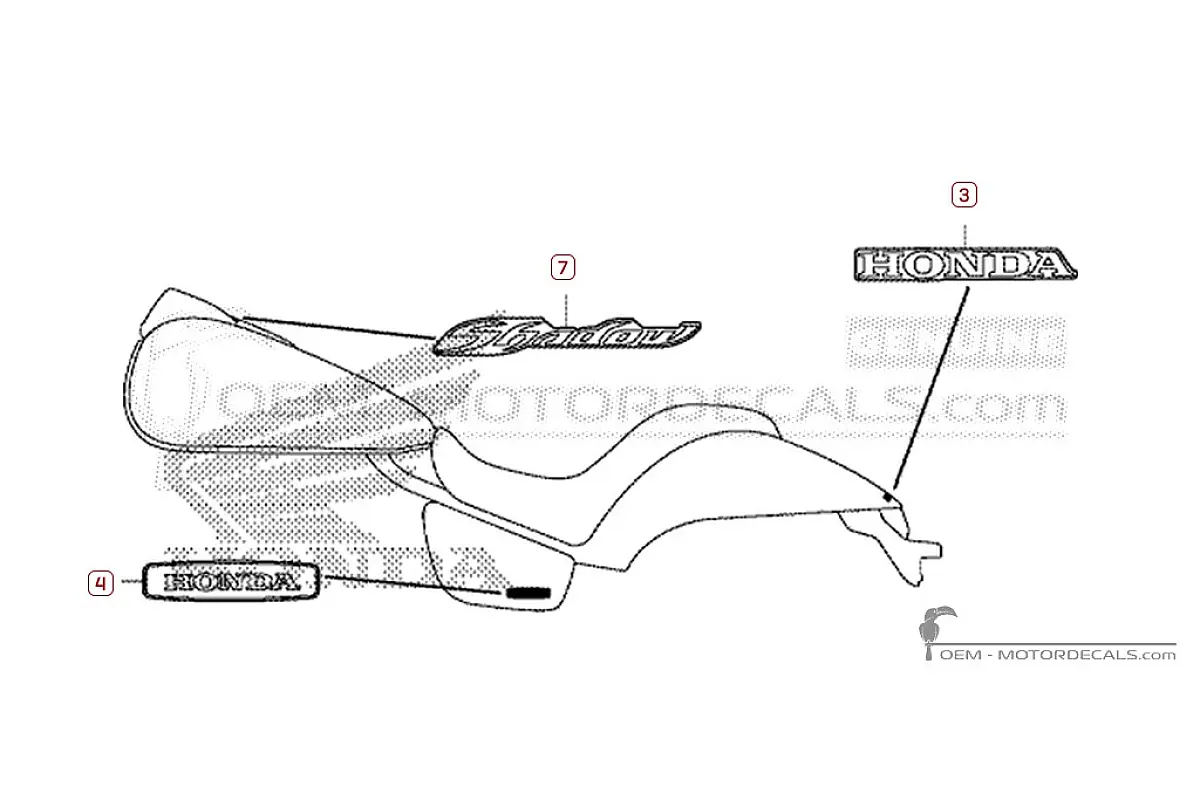 Naklejki do Honda VT750C SHADOW Spirit 2010 • Honda Naklejki OEM