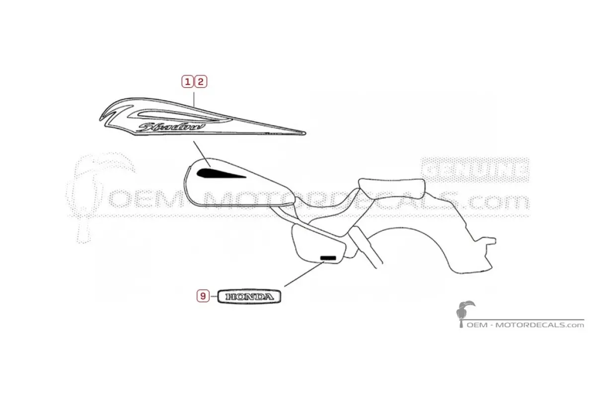 Decals for Honda VT750C SHADOW Aero 2010 • Honda OEM Decals