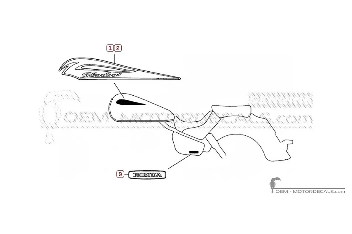 Adesivi per Honda VT750C SHADOW 2010 • Honda Adesivi OEM
