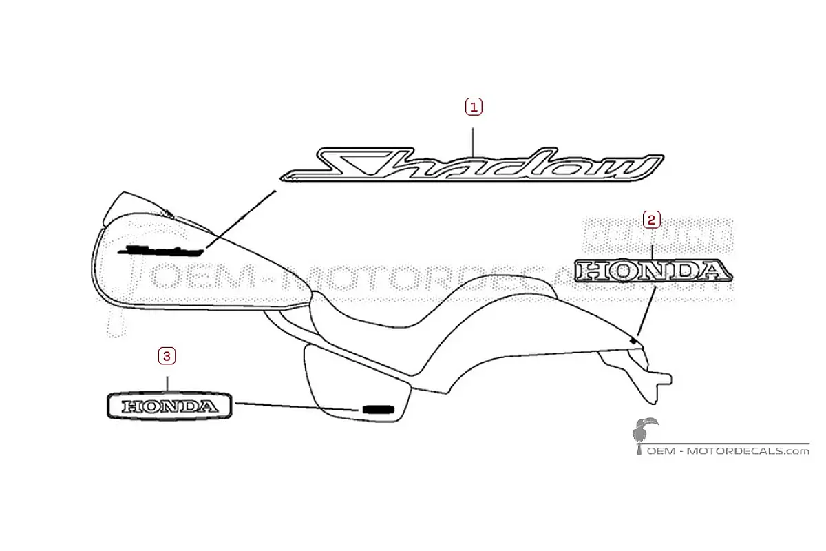 Pegatinas para Honda VT750C SHADOW Phantom 2010 • Honda Pegatinas OEM