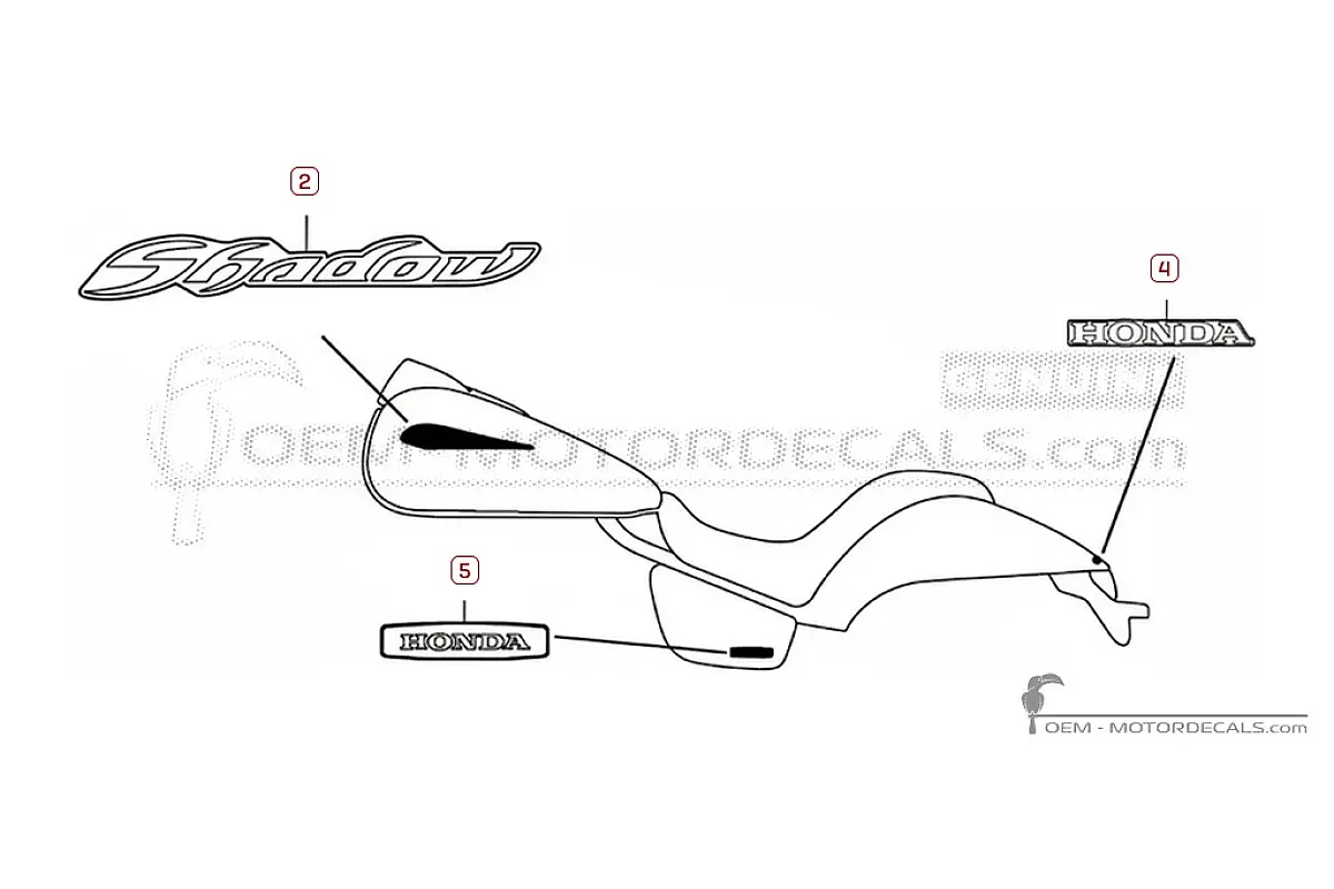 Decals for Honda VT750C SHADOW Phantom 2012 • Honda OEM Decals