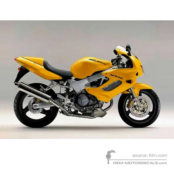 Naklejki do Honda VTR1000F FIRESTORM 2000 - Żółty • Honda Naklejki OEM