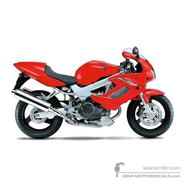 Naklejki do Honda VTR1000F FIRESTORM 2001 - Czerwony • Honda Naklejki OEM