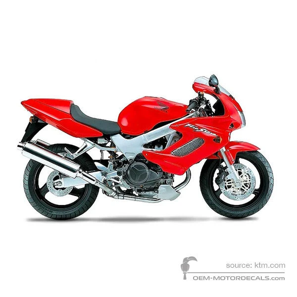 Naklejki do Honda VTR1000F FIRESTORM 2005 - Czerwony • Honda Naklejki OEM