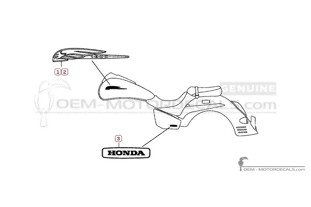 Adesivi per Honda VTX1800 R 2003 • Honda Adesivi OEM