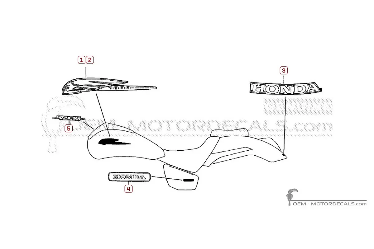Naklejki do Honda VTX1800 C 2005 • Honda Naklejki OEM