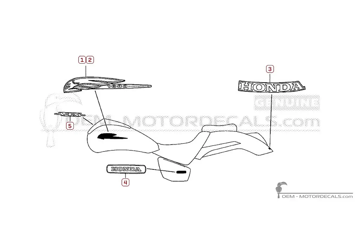 Naklejki do Honda VTX1800 F 2007 • Honda Naklejki OEM