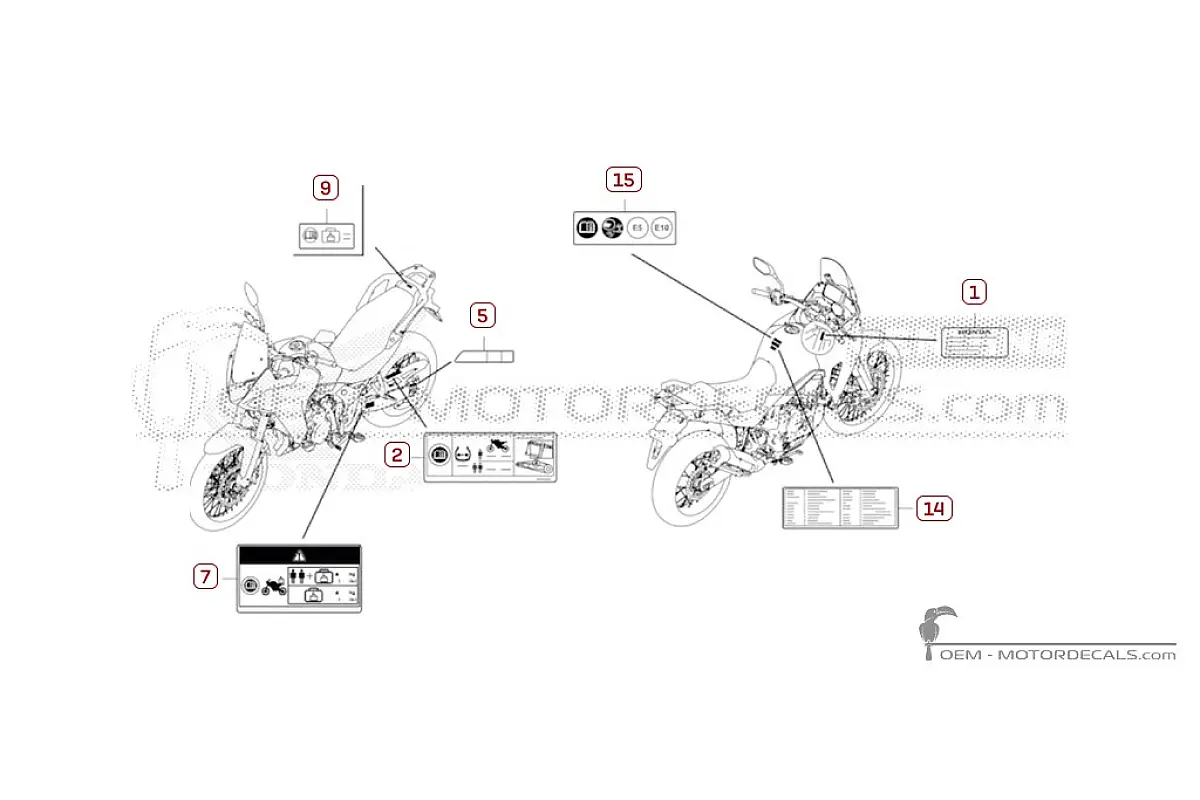 Naklejki do Naklejki ostrzegawcze • Honda Naklejki OEM