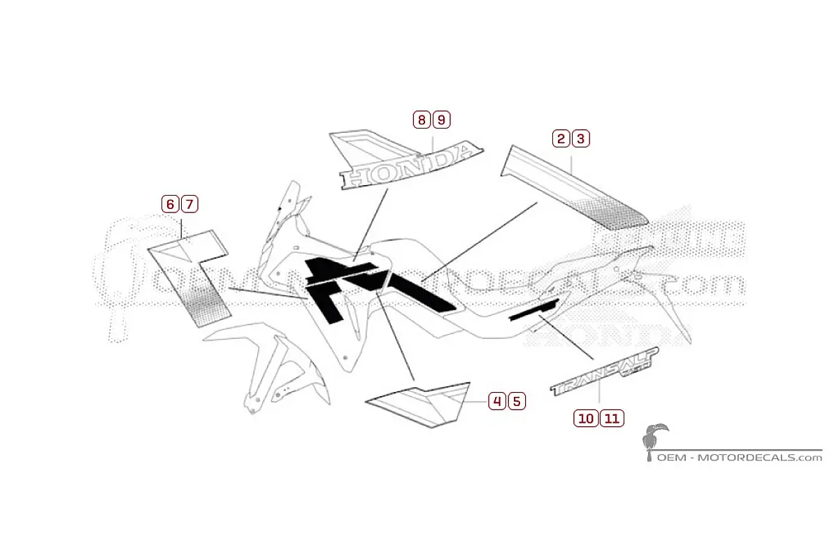 Autocollants pour Honda XL750 TRANSALP 2026 • Honda Autocollants OEM