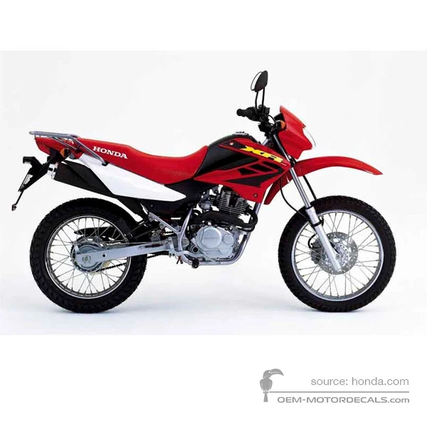 Naklejki do Honda XR125L 2004 - Czerwony • Honda Naklejki OEM