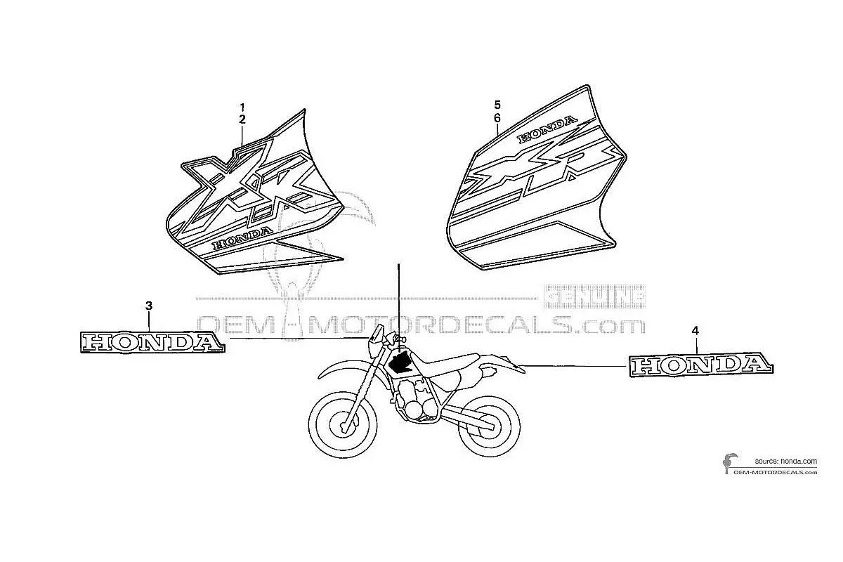 Pegatinas para Honda XR400R 1999 - Blanco • Honda Pegatinas OEM