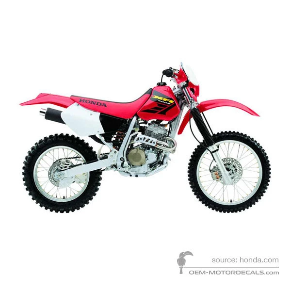 Stickers voor Honda XR400R 2002 - Rood • Honda OEM Stickers