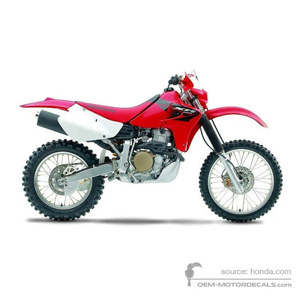 Naklejki do Honda XR650R 2005 - Czerwony • Honda Naklejki OEM