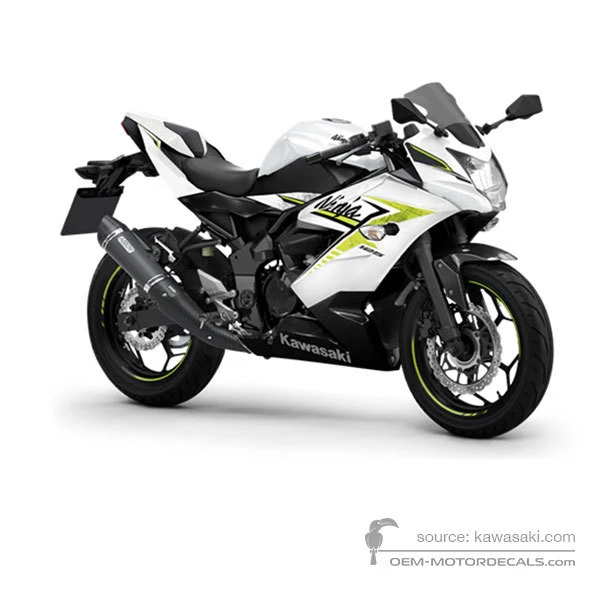 Decals for Kawasaki NINJA 125 2022 - White • Kawasaki OEM Decals