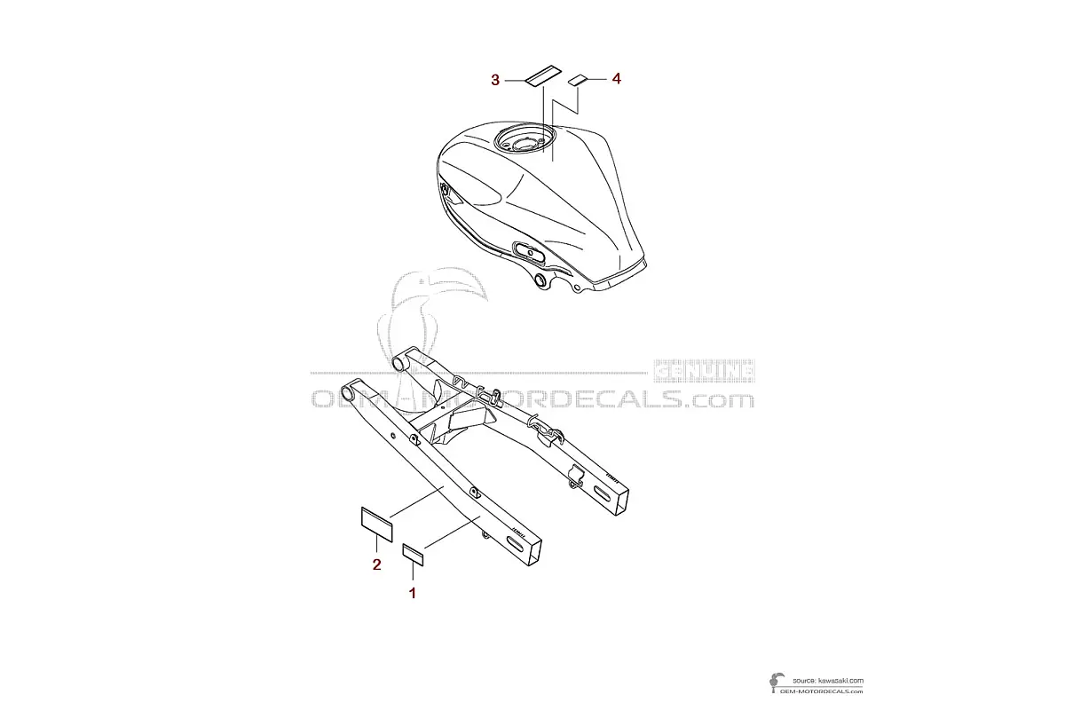 Autocollants pour Kawasaki NINJA 125 - Étiquettes de mise en garde • Kawasaki Autocollants OEM