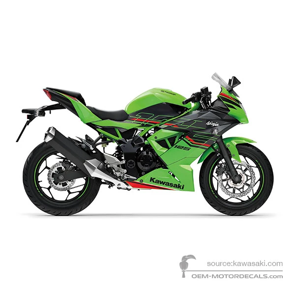 Adesivi per Kawasaki NINJA 125 2024 - Verde • Kawasaki Adesivi OEM