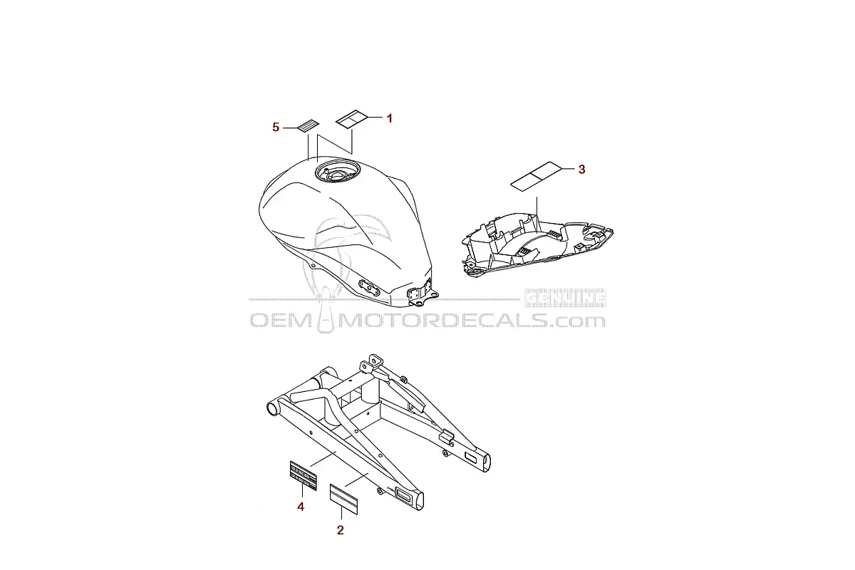 Autocollants pour Kawasaki EX650 ER6F - Étiquettes de mise en garde • Kawasaki Autocollants OEM