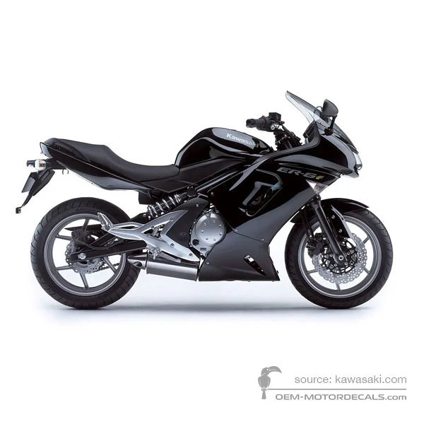 Pegatinas para Kawasaki EX650 ER6F 2007 - Negro • Kawasaki Pegatinas OEM