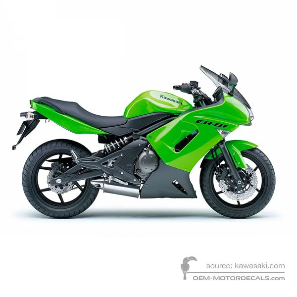 Naklejki do Kawasaki EX650 ER6F 2008 - Zielony • Kawasaki Naklejki OEM