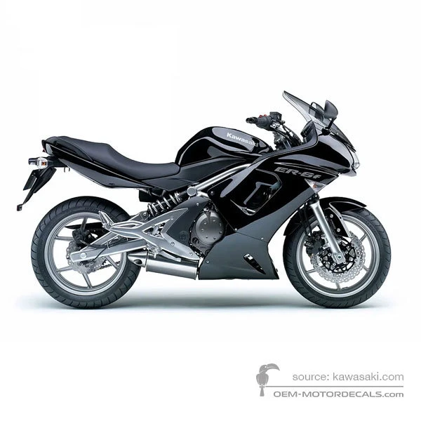 Naklejki do Kawasaki EX650 ER6F 2008 - Czarny • Kawasaki Naklejki OEM