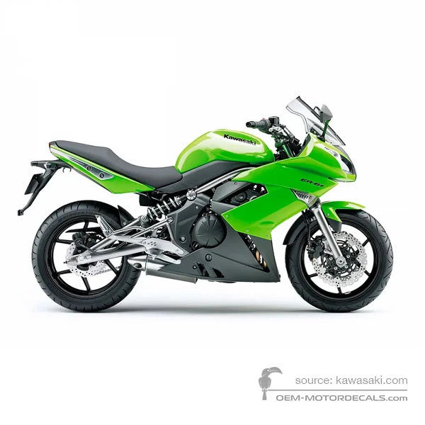Stickers voor Kawasaki EX650 ER6F 2009 - Groen • Kawasaki OEM Stickers
