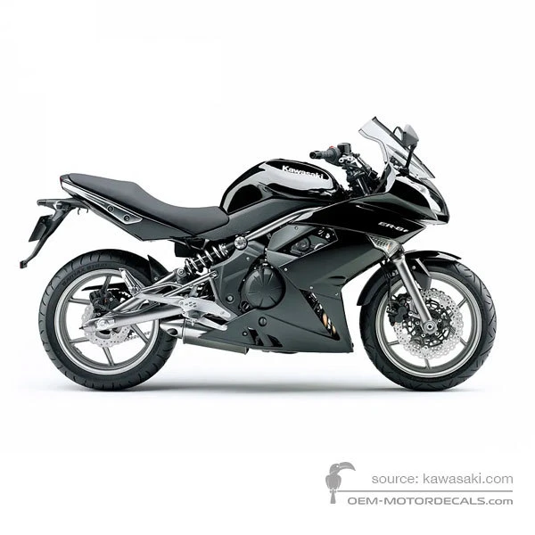 Stickers voor Kawasaki EX650 ER6F 2009 - Zwart • Kawasaki OEM Stickers