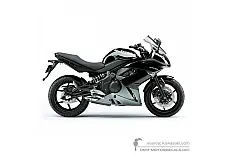 Stickers voor Kawasaki EX650 ER6F 2010 - Zwart • Kawasaki OEM Stickers