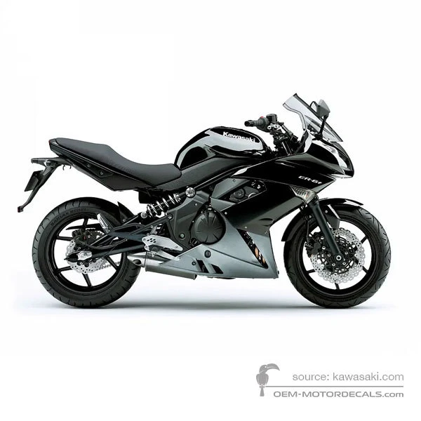Stickers voor Kawasaki EX650 ER6F 2010 - Zwart • Kawasaki OEM Stickers