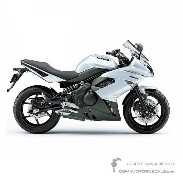 Pegatinas para Kawasaki EX650 ER6F 2010 - Blanco • Kawasaki Pegatinas OEM