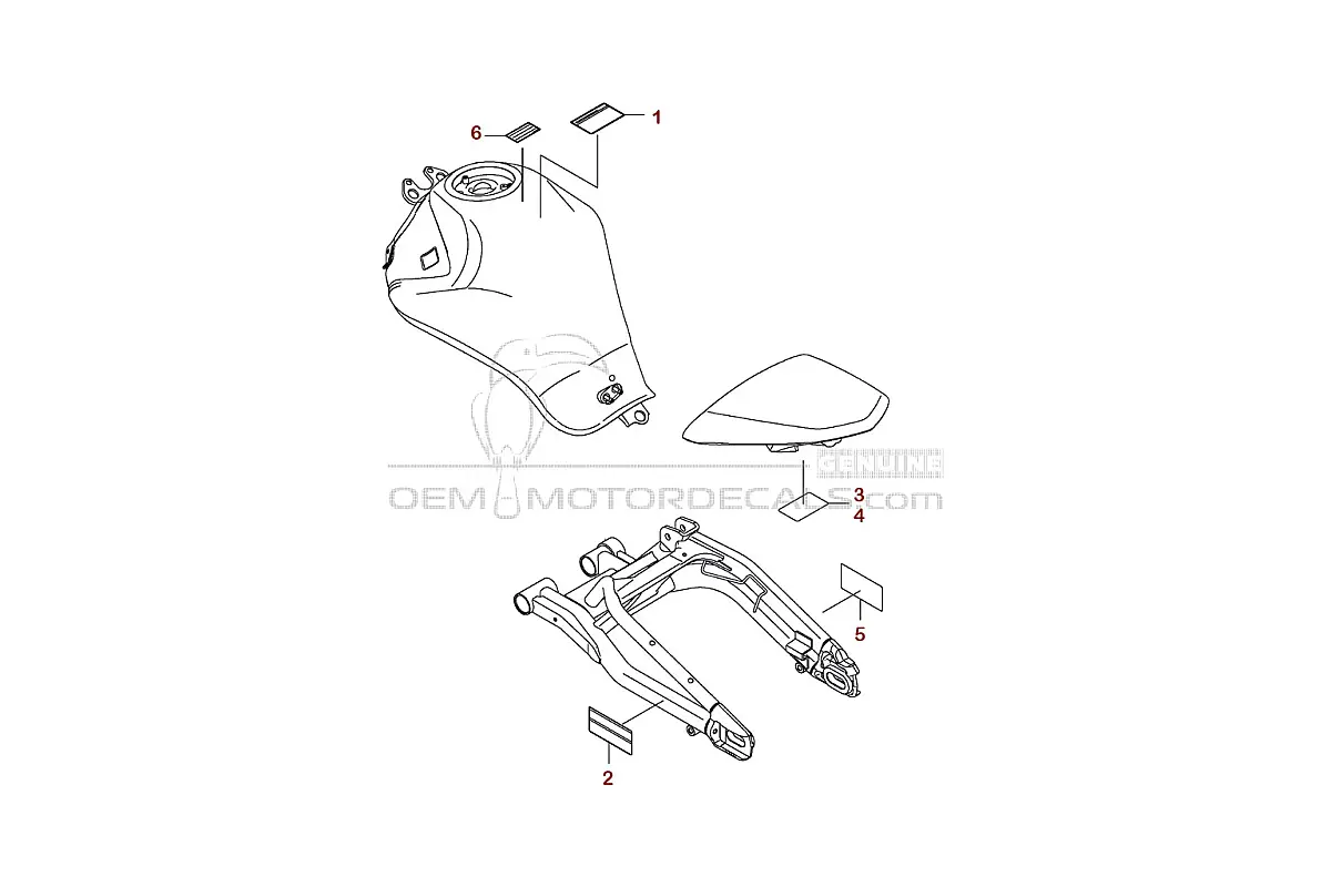 Adesivi per Kawasaki EX650 ER6F - Etichette di avvertenza • Kawasaki Adesivi OEM