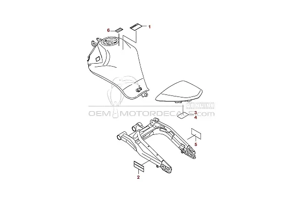 Kawasaki EX650 ER6F - Caution labels