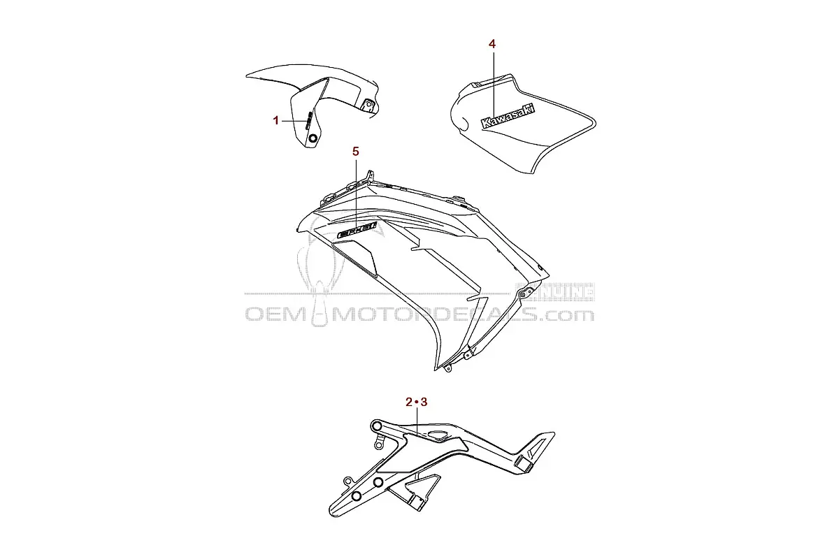 Naklejki do Kawasaki EX650 ER6F 2014 - Zielony • Kawasaki Naklejki OEM