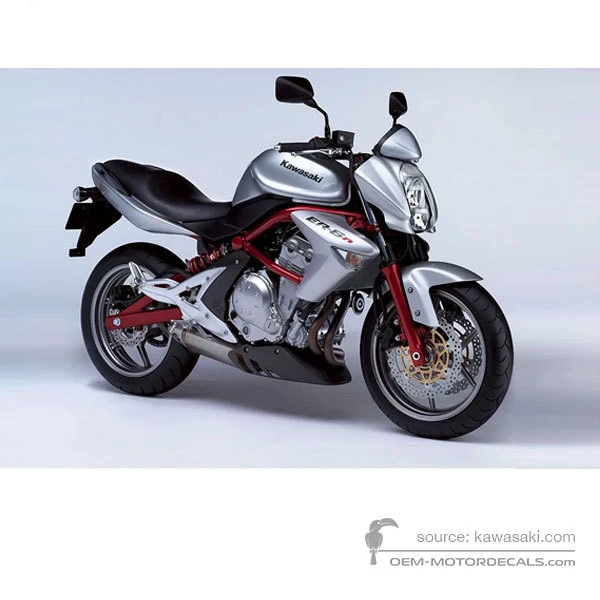 Decals for Kawasaki ER650 ER6N 2007 - Silver • Kawasaki OEM Decals
