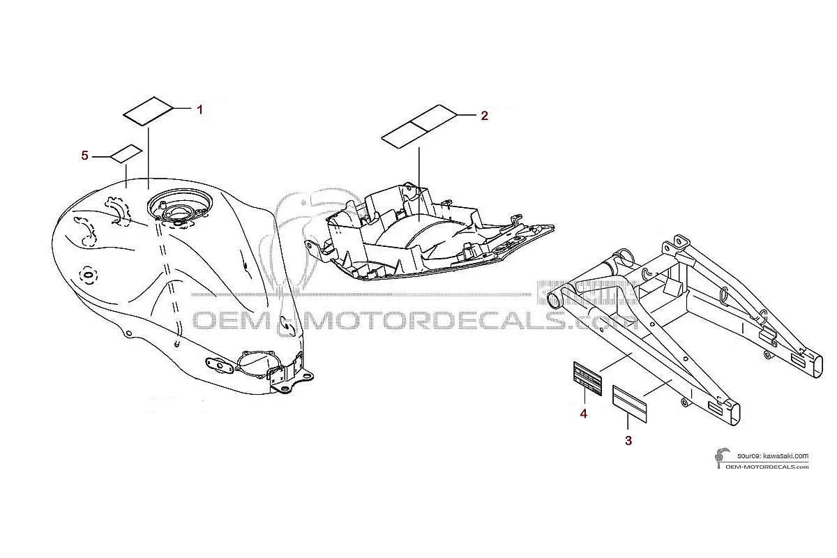 Autocollants pour Kawasaki ER650 ER6N - Étiquettes de mise en garde • Kawasaki Autocollants OEM