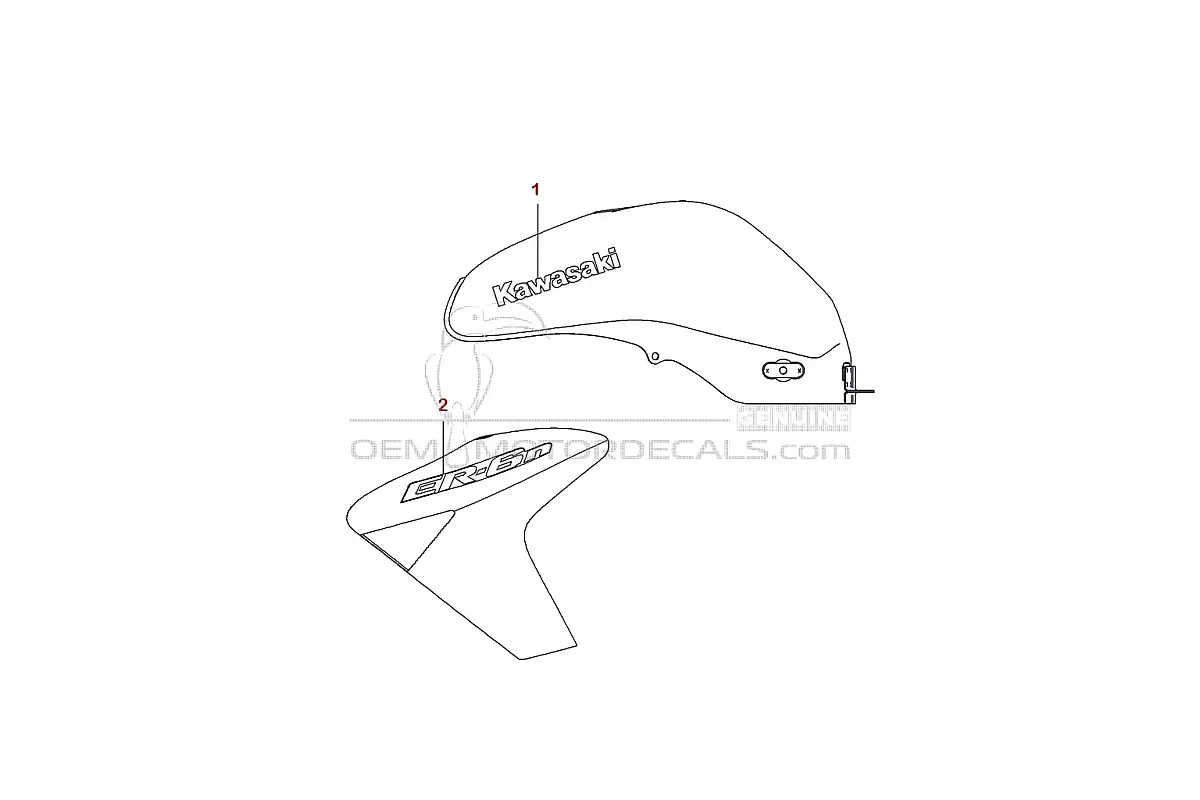 Decals for Kawasaki ER650 ER6N 2007 - Black • Kawasaki OEM Decals