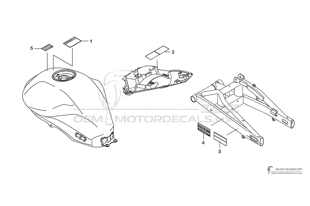 Autocollants pour Kawasaki ER650 ER6N - Étiquettes de mise en garde • Kawasaki Autocollants OEM