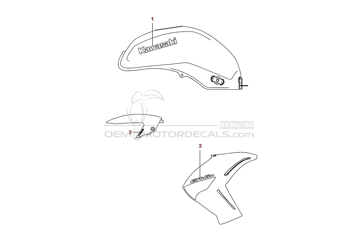 Decals for Kawasaki ER650 ER6N 2009 - White • Kawasaki OEM Decals