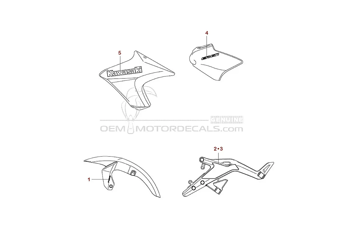 Naklejki do Kawasaki ER650 ER6N 2014 - Zielony • Kawasaki Naklejki OEM