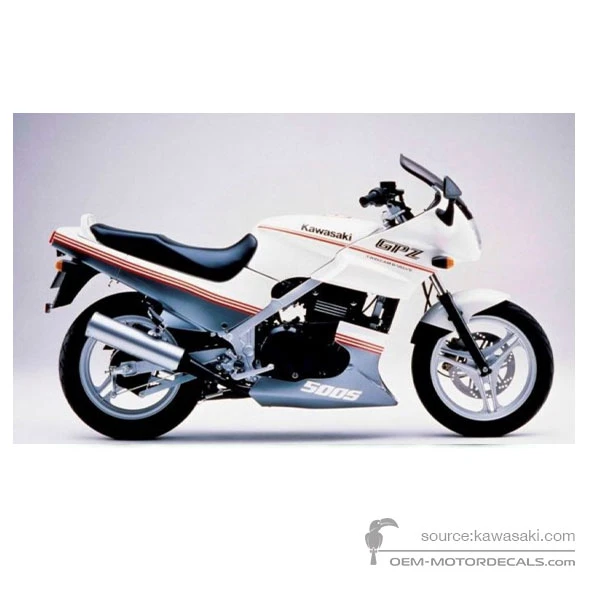 Aufkleber für Kawasaki GPZ500S 1989 - Weiss • Kawasaki OEM-Aufkleber