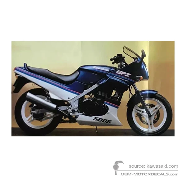 Naklejki do Kawasaki GPZ500S 1990 - Niebieski • Kawasaki Naklejki OEM