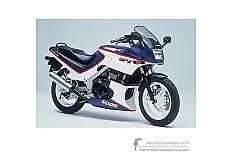 Decals for Kawasaki GPZ500S 1992 - Blue White • Kawasaki OEM Decals
