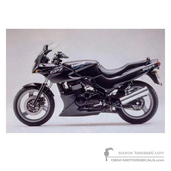 Naklejki do Kawasaki GPZ500S 1994 - Czarny • Kawasaki Naklejki OEM